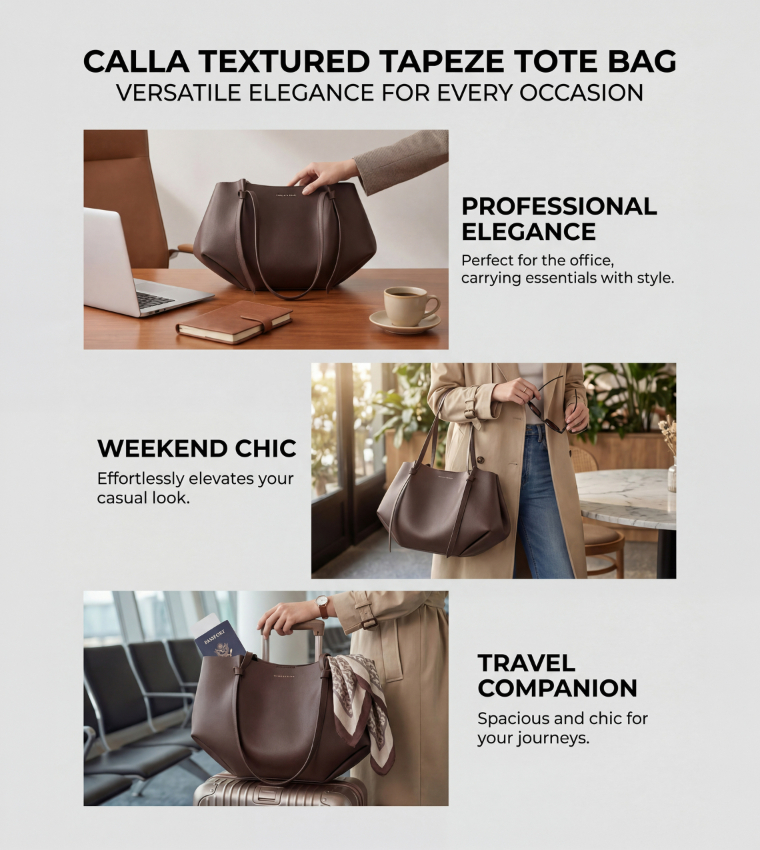 CALLA Textured Tapeze Tote Bag