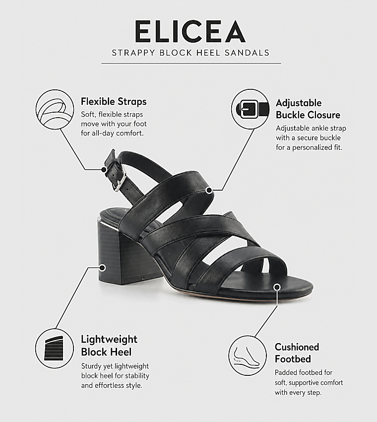 ELICEA Strappy Block Heel Sandals