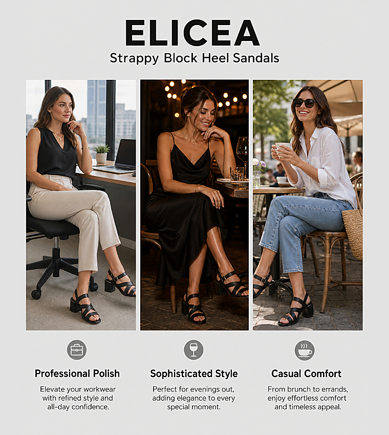 ELICEA Strappy Block Heel Sandals