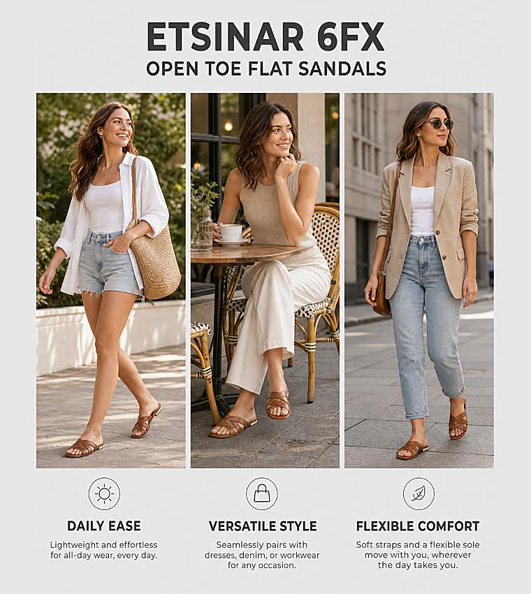 ناين وست  الصنادل المسطحة - حنطي Flat Sandals