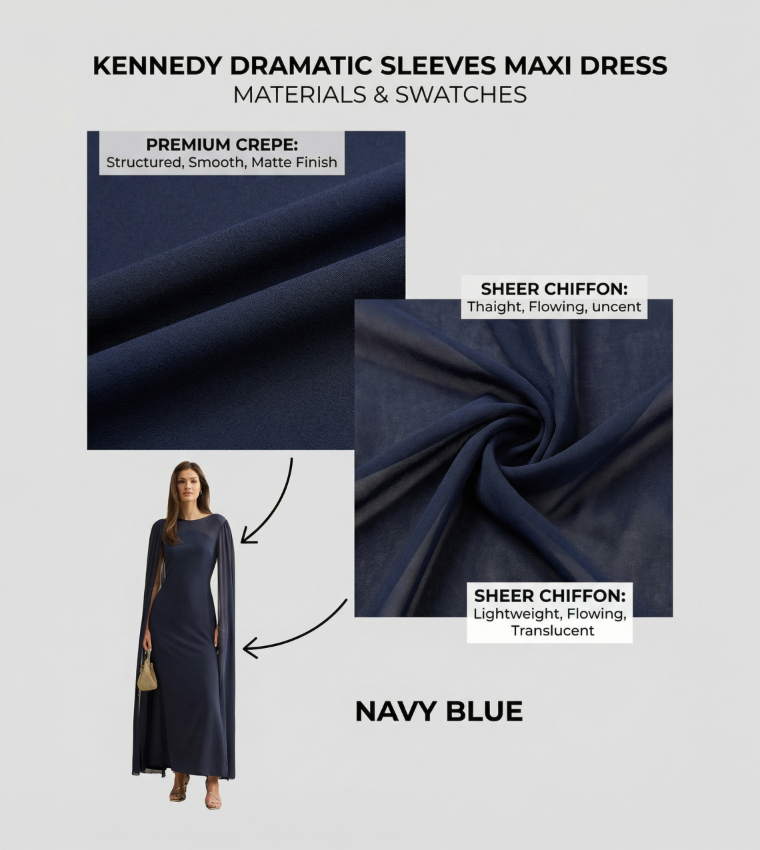 KENNEDY Dramatic Sleeves Maxi Dress