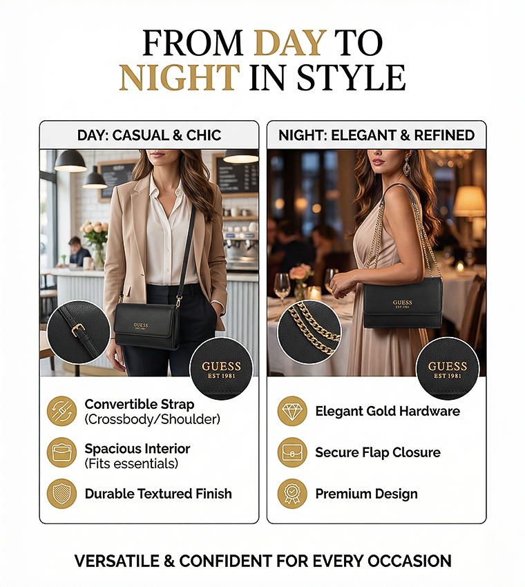 CALISTA Textured Flap Convertible Crossbody Bag