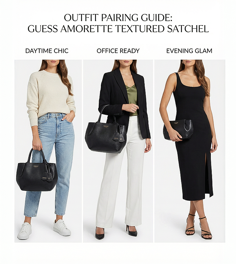 AMORETTE Textured Satchel Bag