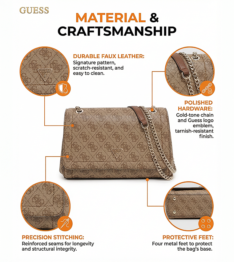 NOELLE II Logo Patterned Flap Convertible Crossbody Bag