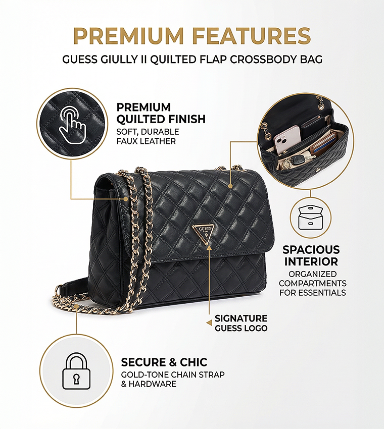 GIULLY II Quilted Flap Crossbody Bag
