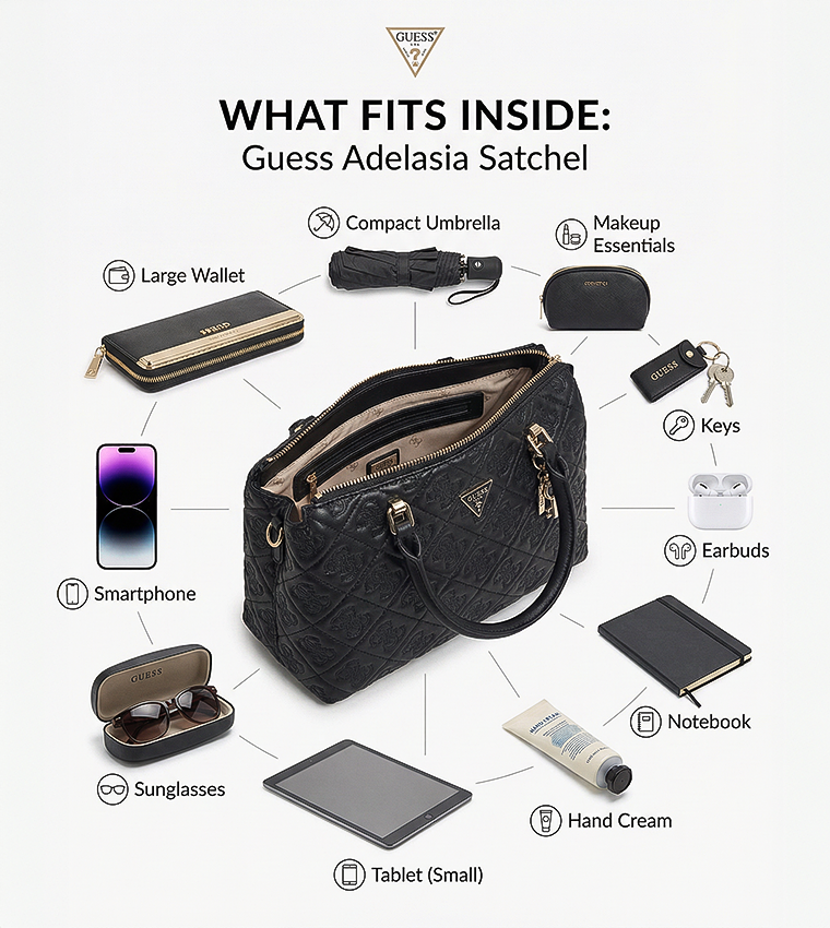 ADELASIA Debossed Satchel Bag