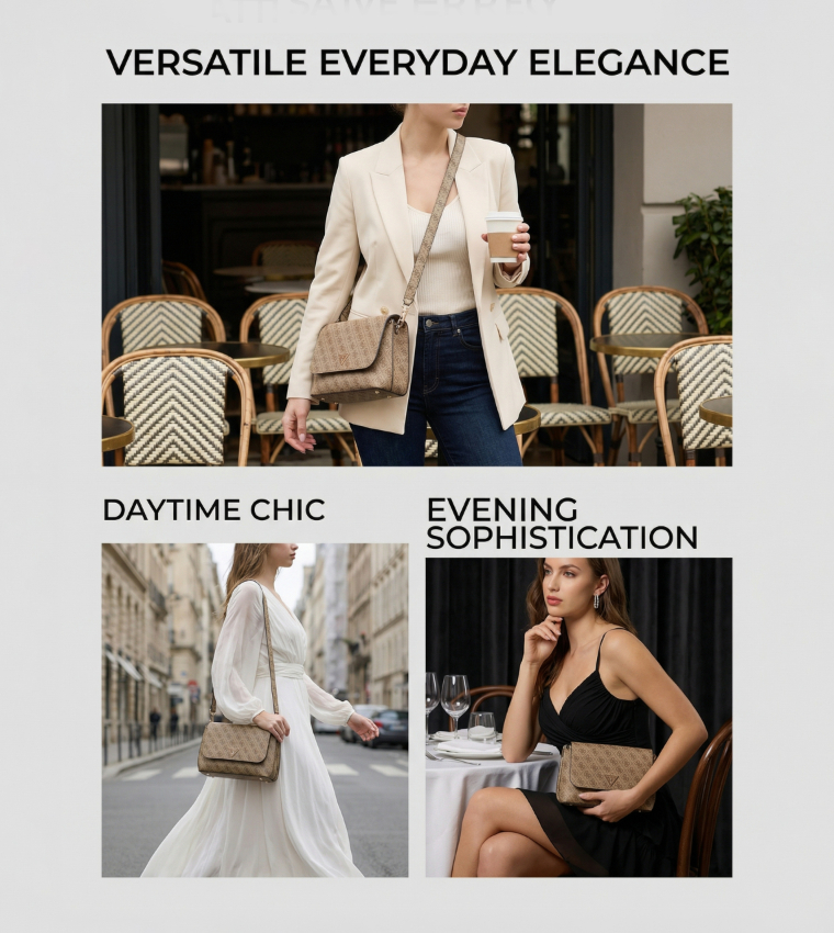 MERIDIAN II Logo Patterned Flap Crossbody Bag