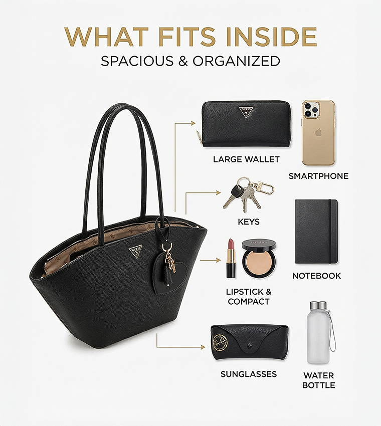 BOLENA Textured Trapeze Shoulder Bag