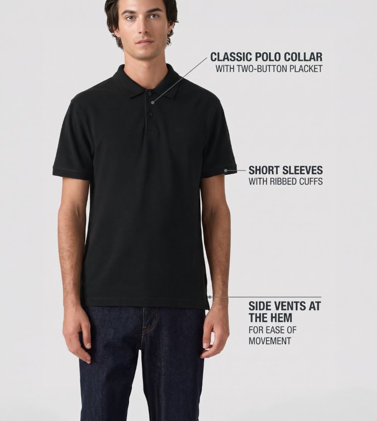 Logo Embroidered Short Sleeves Polo T-Shirt