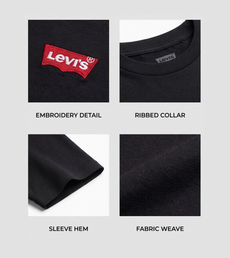 Levi's  Round Neck T-Shirts - Black Round Neck T-Shirts