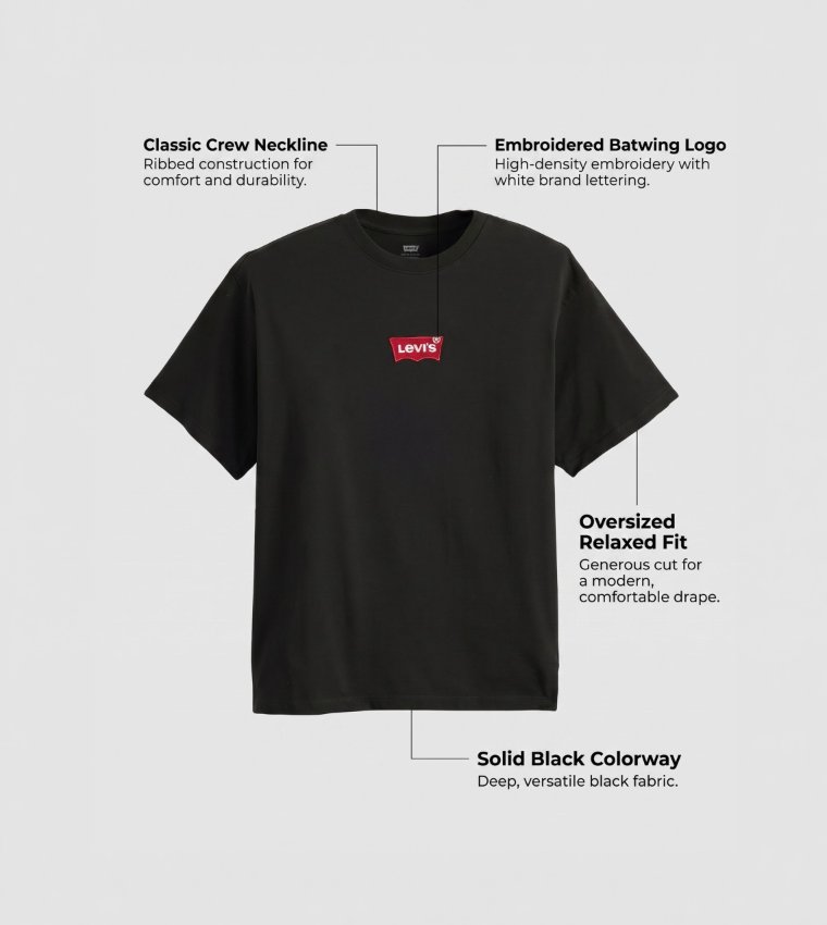 Levi's  Round Neck T-Shirts - Black Round Neck T-Shirts