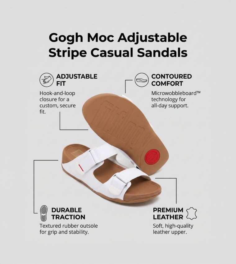 Gogh Moc Adjustable Stripe Casual Sandals