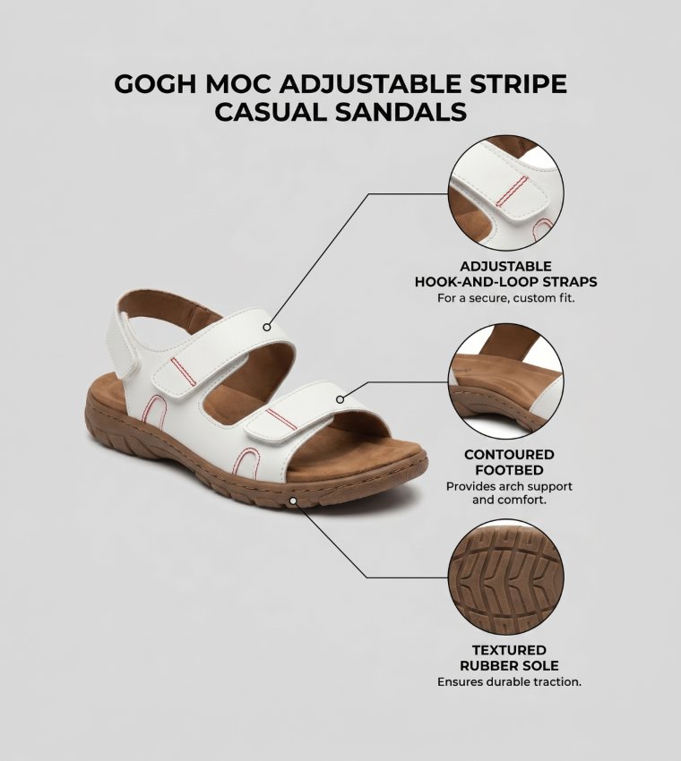 Gogh Moc Adjustable Stripe Casual Sandals