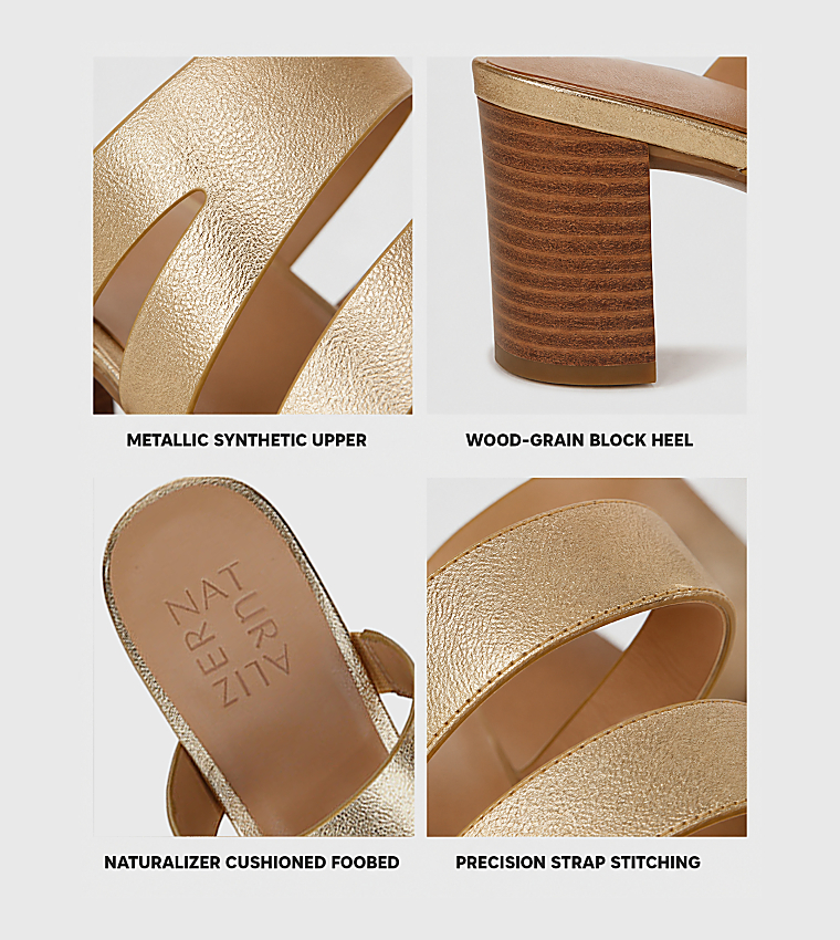 NABEAMING Multi Strap Block Heel Sandals