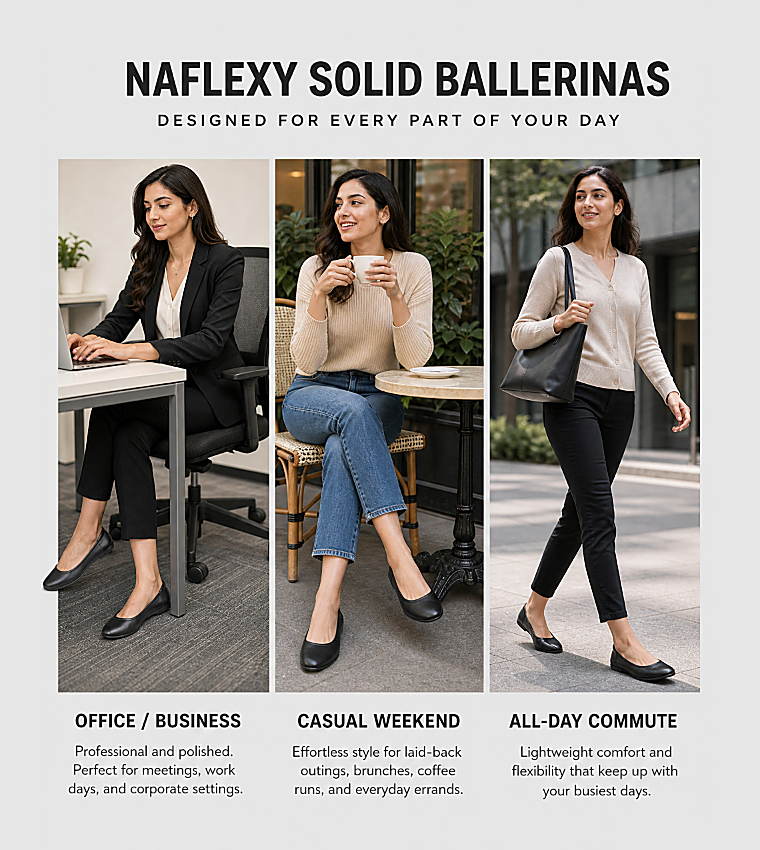 NAFLEXY Solid Ballerinas