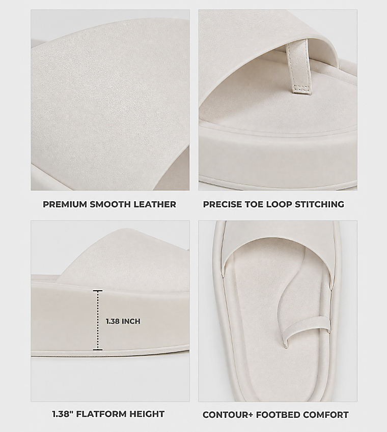 ناتشيراليزر  الصنادل المسطحة - أبيض Flat Sandals