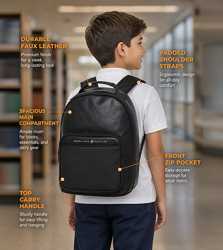 Logo Detail Zippered Backpack