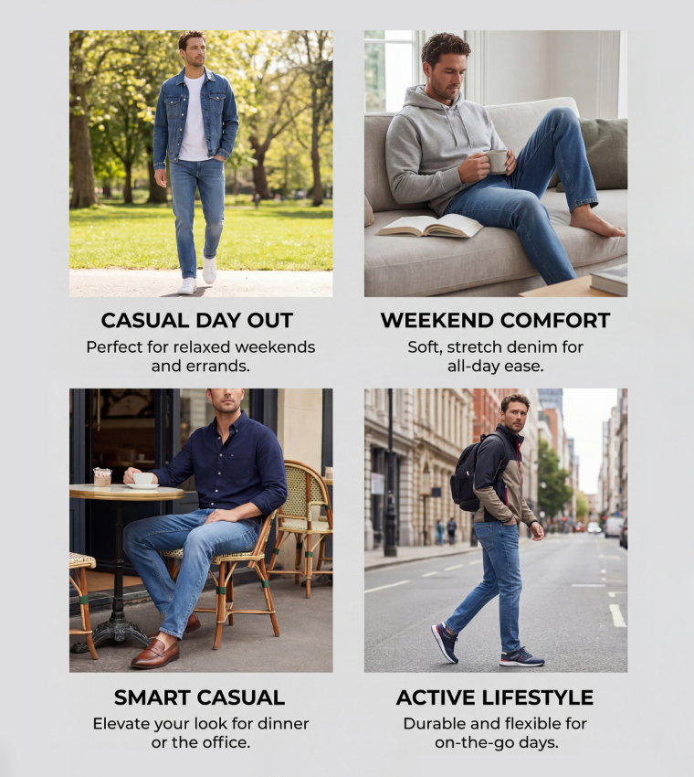 Washed Mid Rise Tapered Fit Jeans