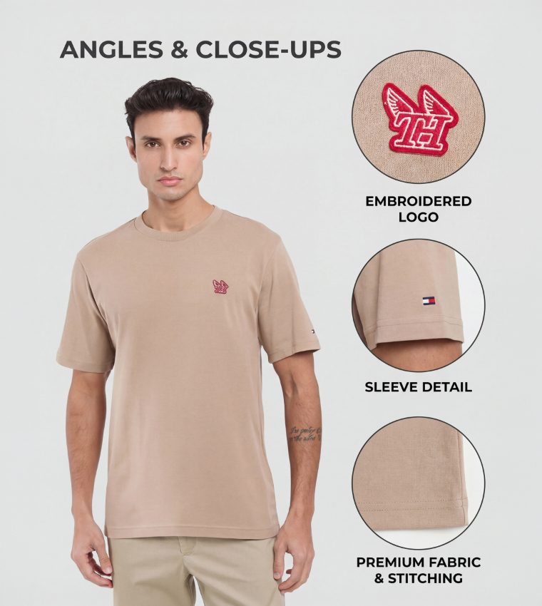 Logo Badge Short Sleeves Casual T-Shirt