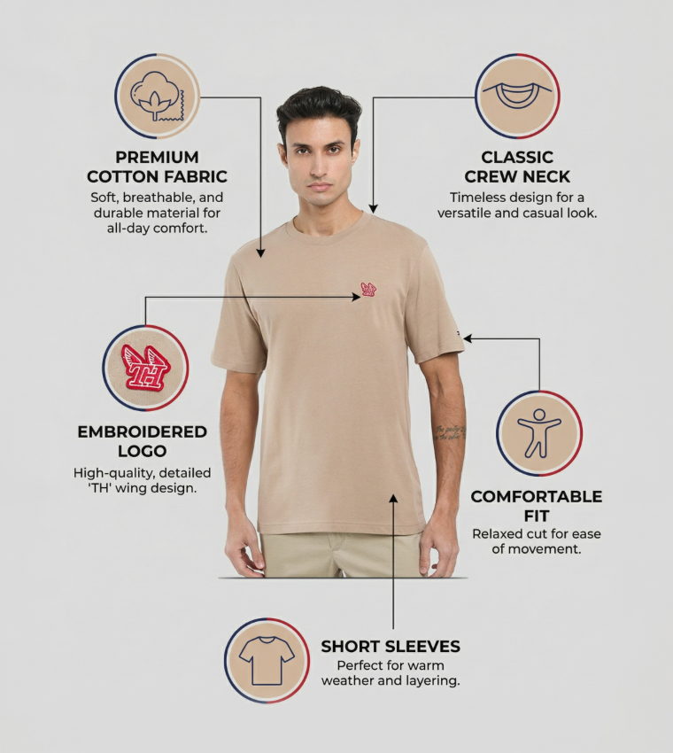Logo Badge Short Sleeves Casual T-Shirt