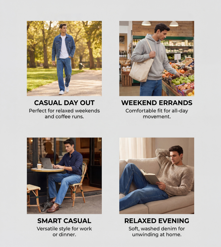 Washed Mid Rise Relaxed Fit Jeans