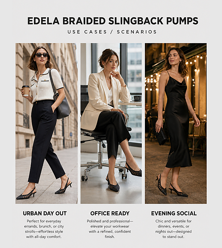 EDELA Braided Slingback Pumps