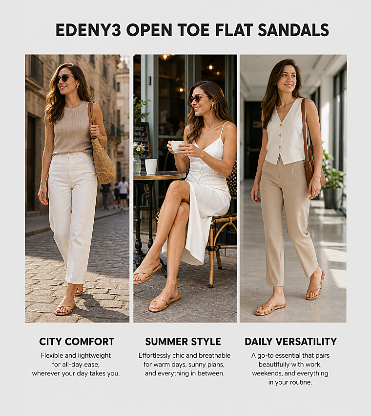 ناين وست  الصنادل المسطحة - لحمي Flat Sandals