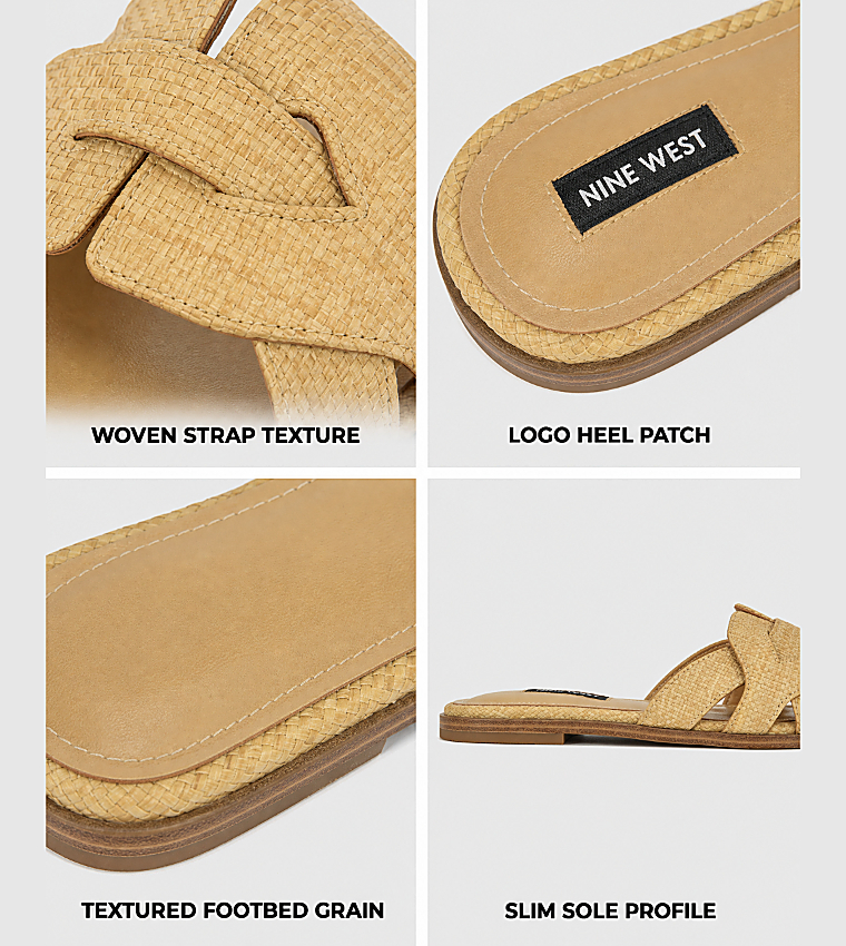 ناين وست  الصنادل المسطحة - لحمي Flat Sandals