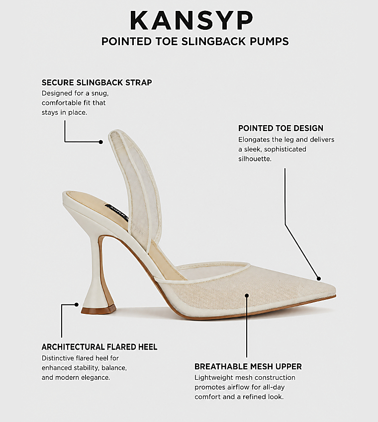 KANSYP Pointed Toe Slingback Pumps