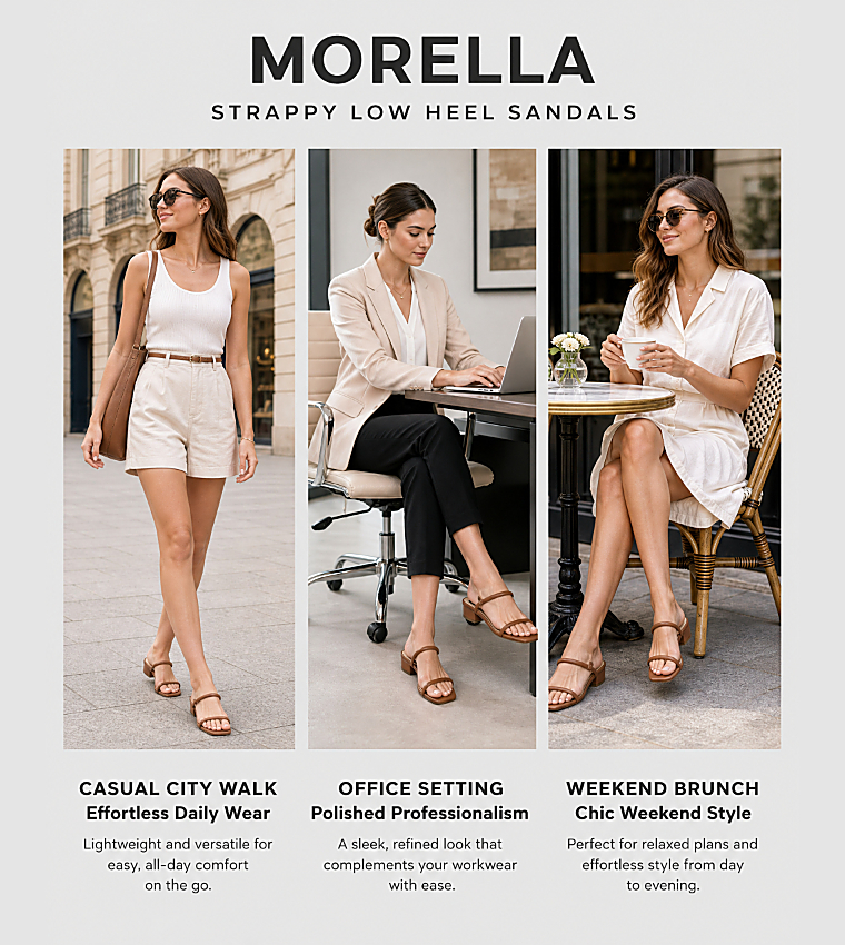 MORELLA Strappy Low Heel Sandals