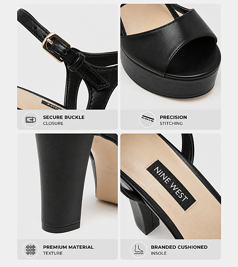 NAINI Peep Toe Ankle Loop Platform Heel Sandals