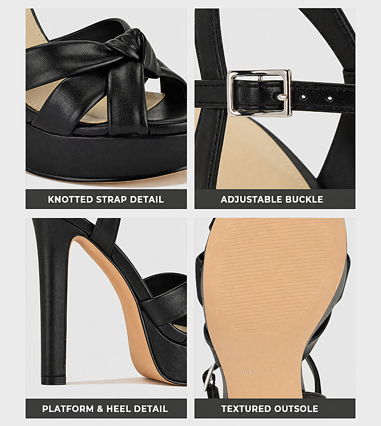 WINDEE Ankle Strap Platform Heel Sandals