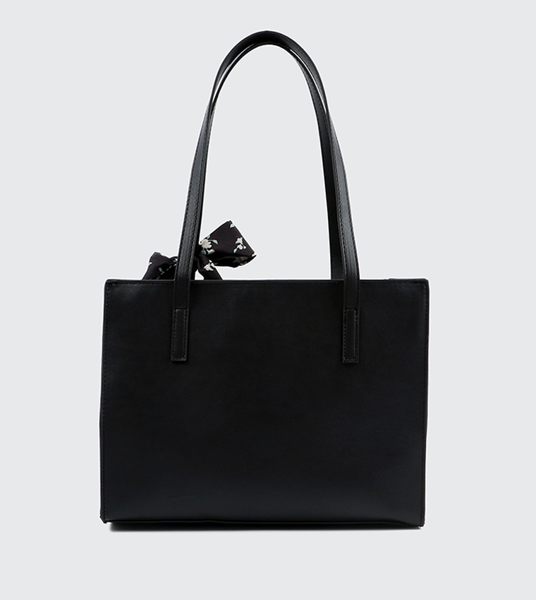 Scarf Detail Front Pocket Tote Bag