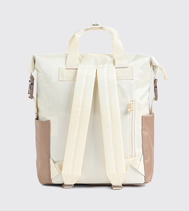 Colorblock Roll-Top Backpack