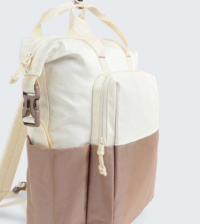 Colorblock Roll-Top Backpack