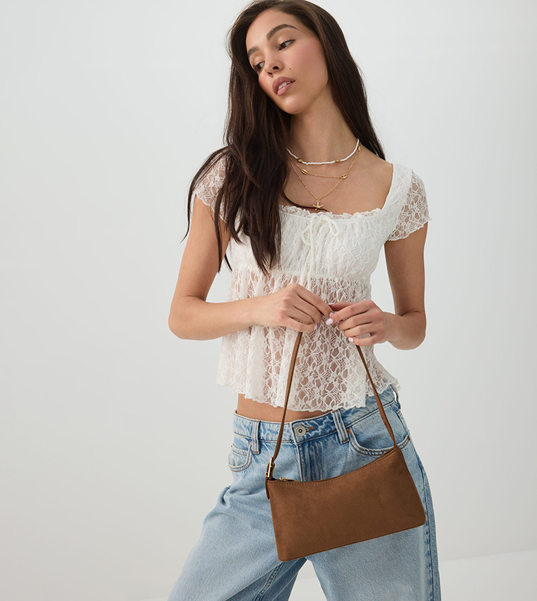 Textured Adjustable Strap Shoulder Bag