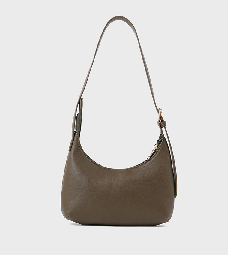 Solid Faux Suede Shoulder Bag