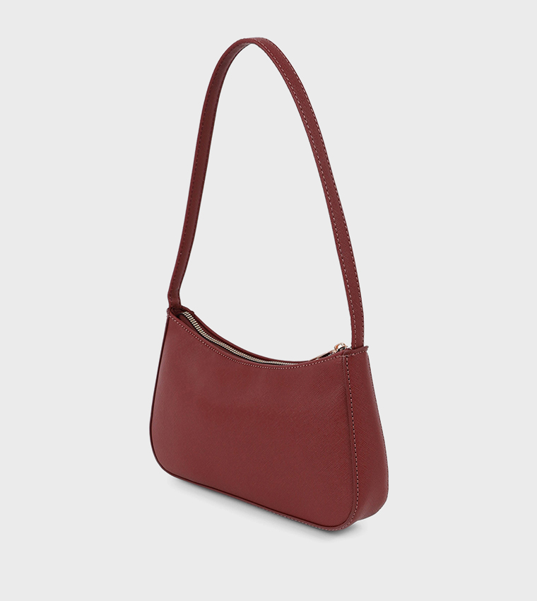 Textured Zip Shoulder Bag