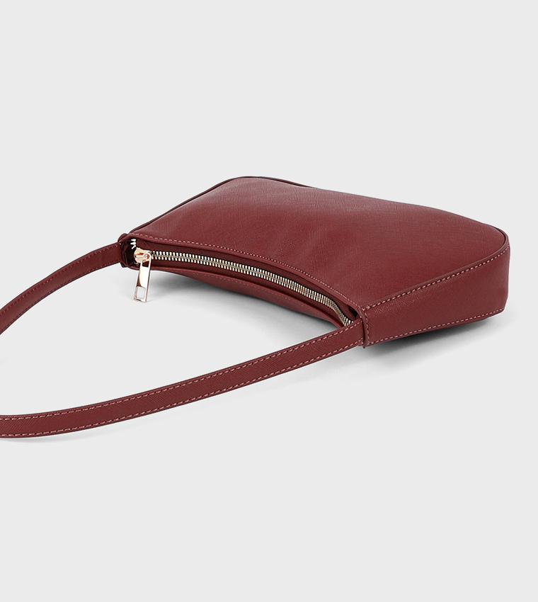 Textured Zip Shoulder Bag