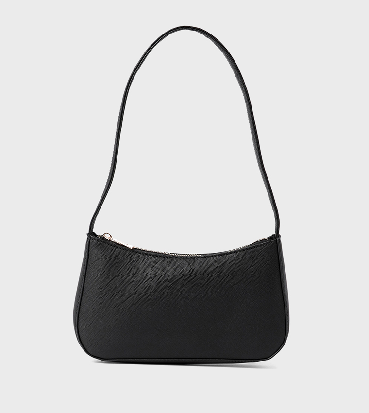 Textured Zip Shoulder Bag