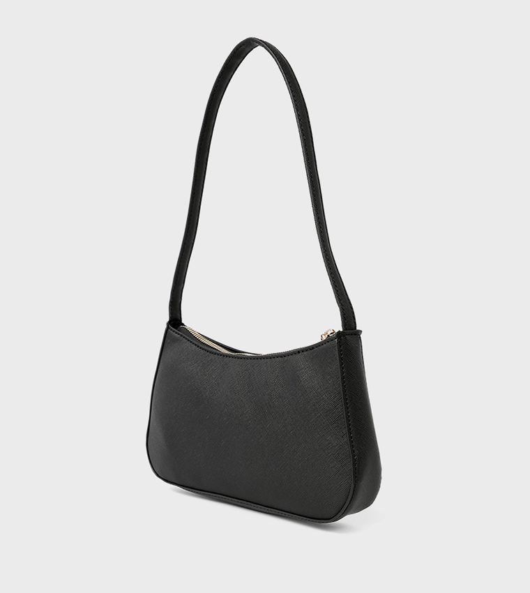 Textured Zip Shoulder Bag