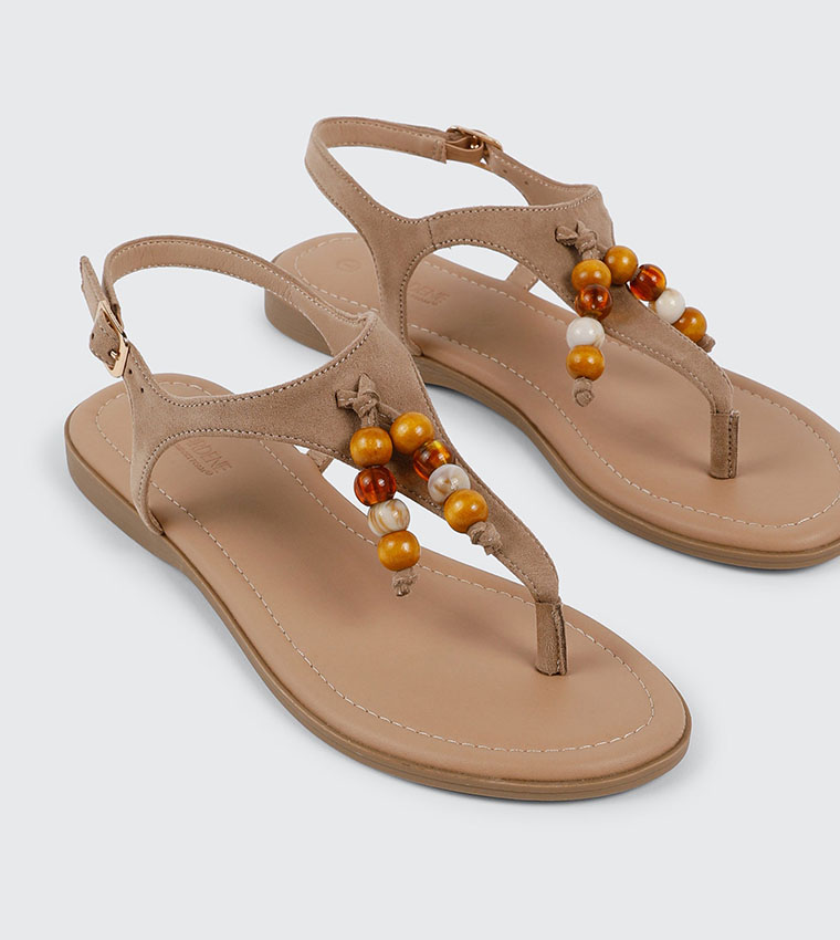 Ardene  Flat Sandals - Beige Flat Sandals