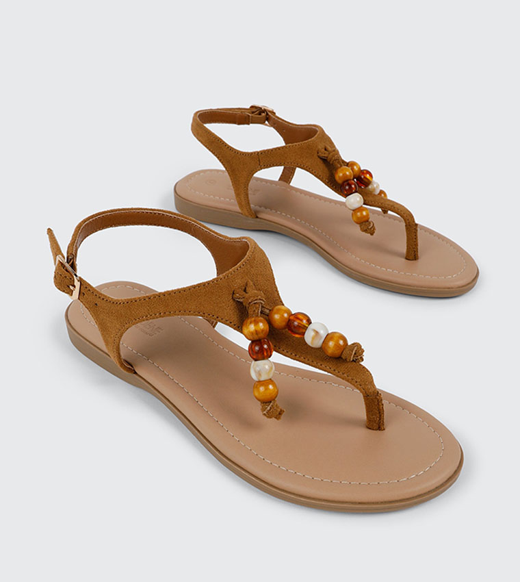 اردين  الصنادل المسطحة - حنطي Flat Sandals