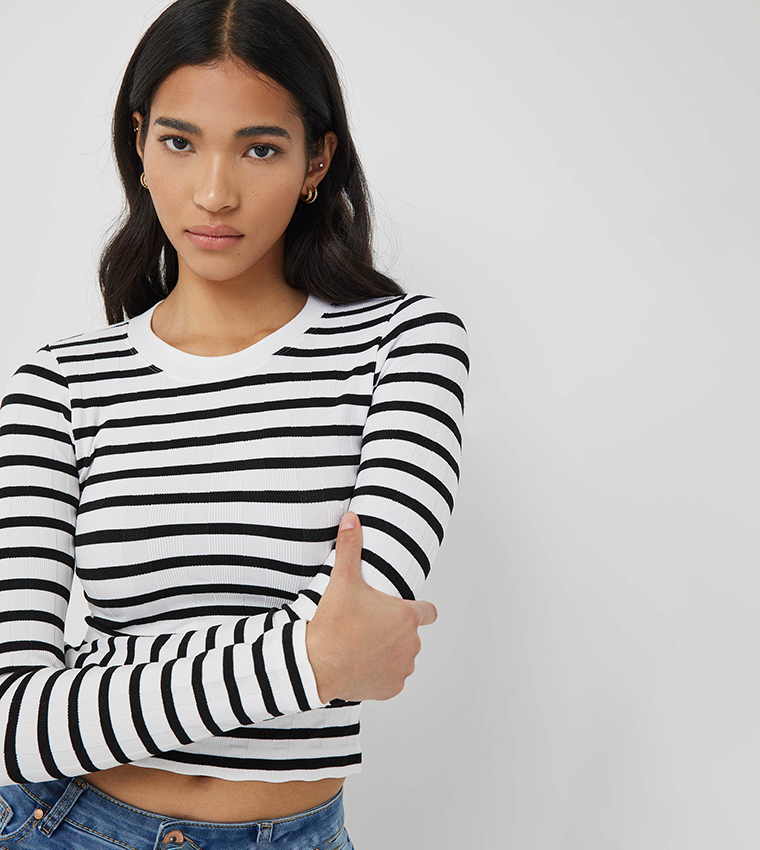 Striped Long Sleeves Top
