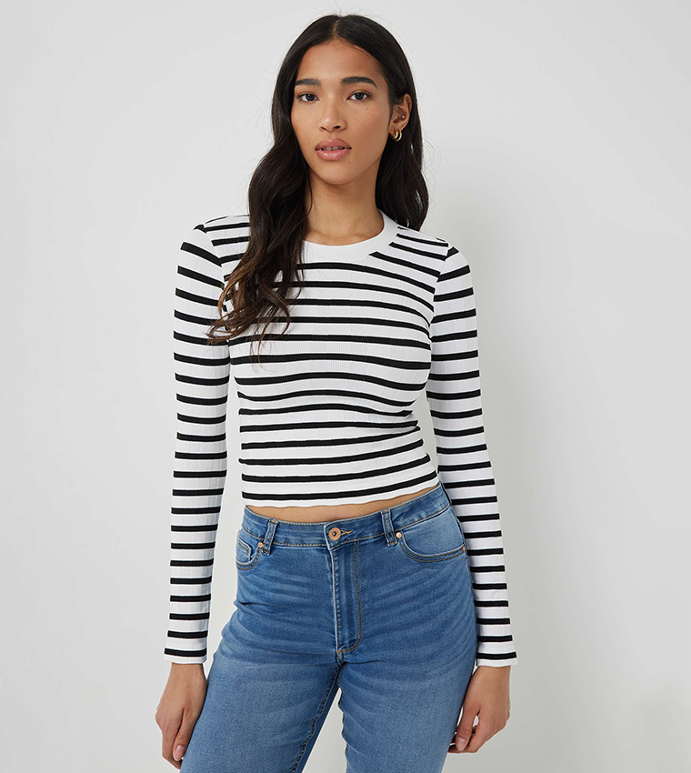 Striped Long Sleeves Top