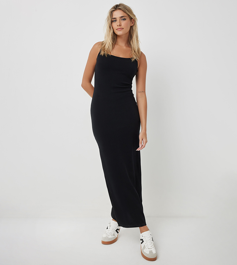 Buy Ardene Solid Maxi Tank Dress In Black | 6thstreet Saudi Arabia