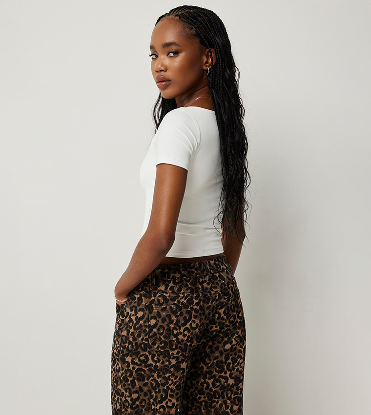 Contour Square Neck Crop T-Shirt