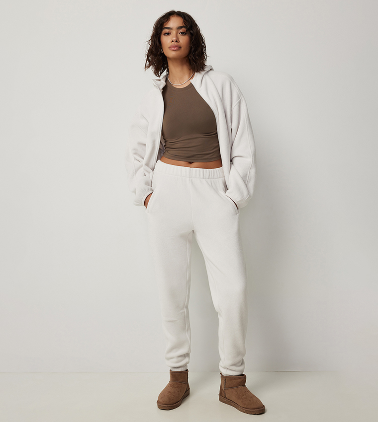 Solid Slouchy Fleece Joggers