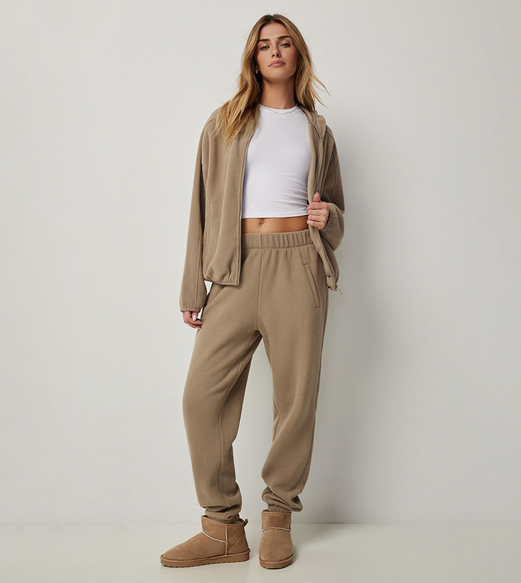 Solid Slouchy Fleece Joggers