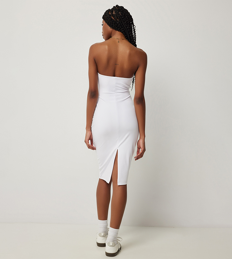 Solid Strapless Bodycon Dress